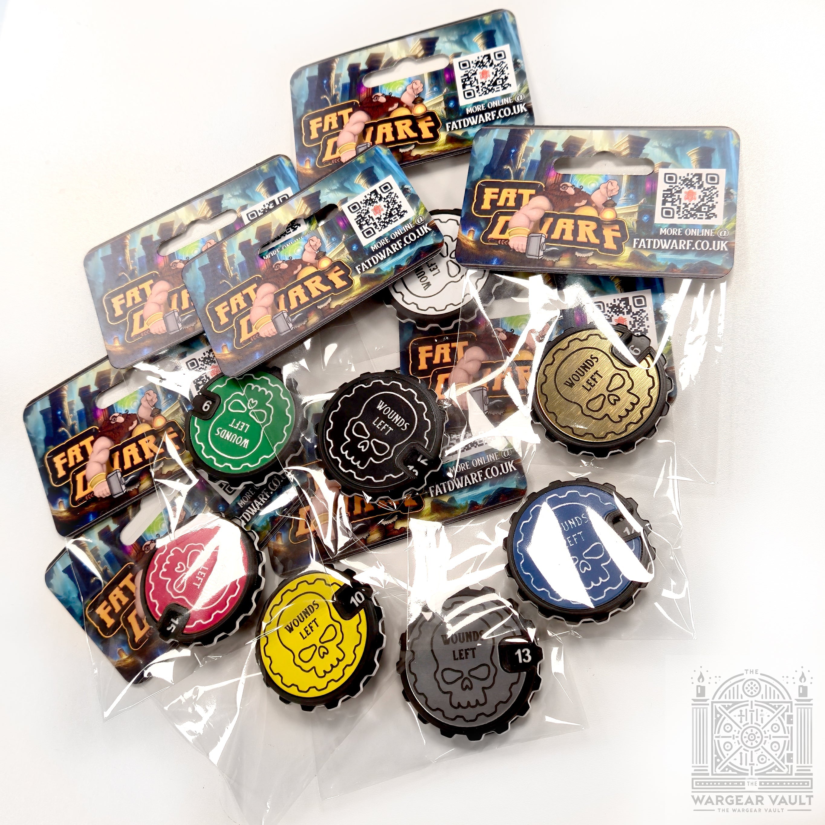 1 - 16 Table top Wound Tracker (Choose a Colour) - Fat Dwarf