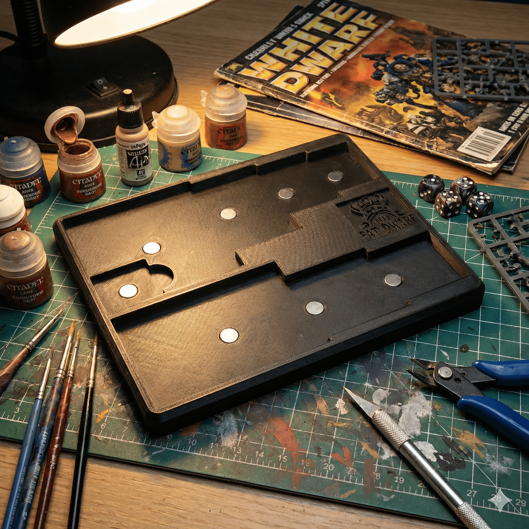 Miniature Base Magnetising Tool (Square Bases) - Fat Dwarf