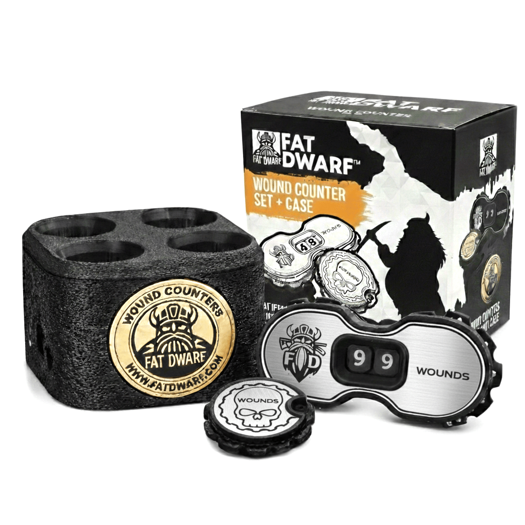 Tabletop Wound Counter Set, 12 Premium Counters - Fat Dwarf