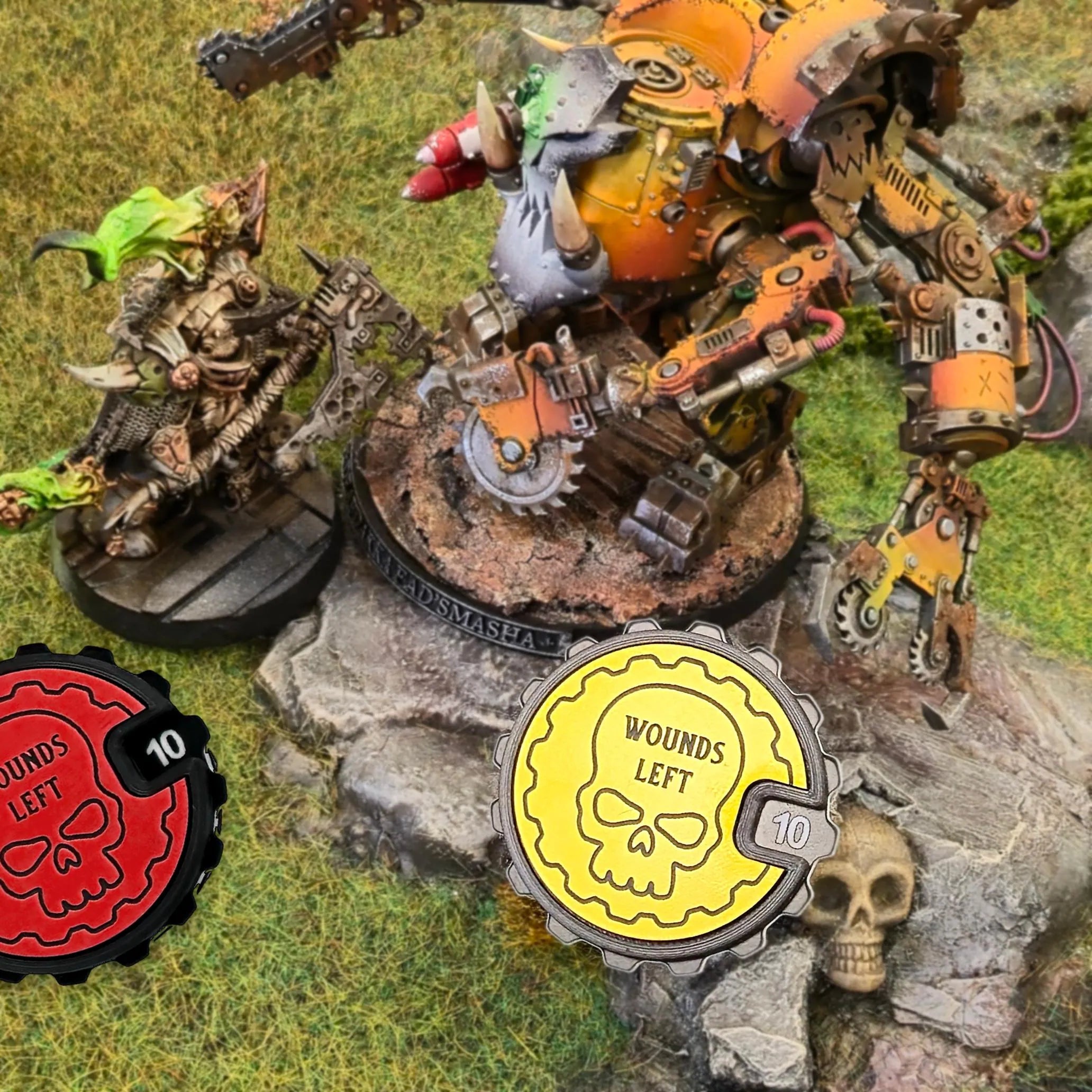 Tabletop Wound Tracker Set – x8 16 Wounds Counters - Fat Dwarf