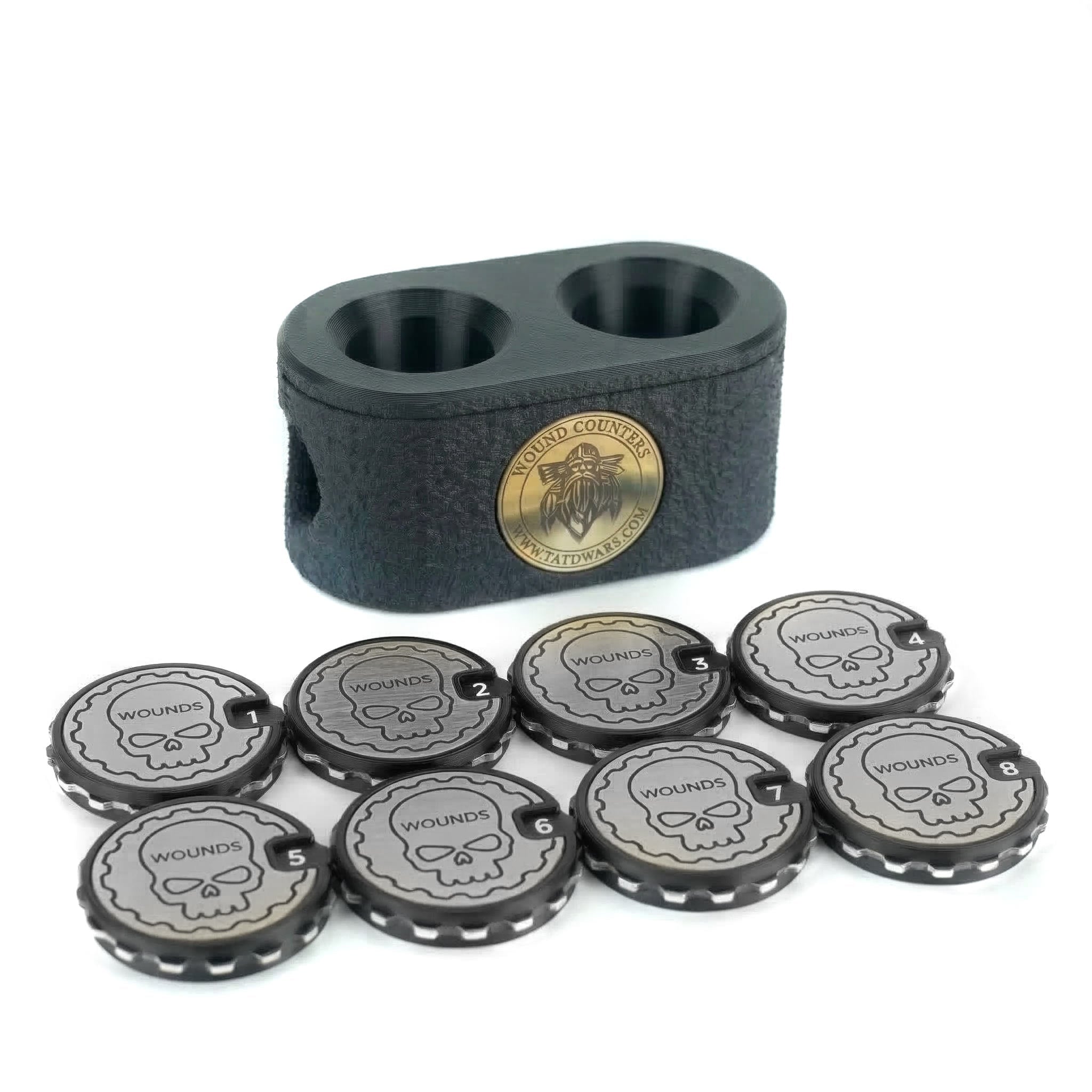 Tabletop Wound Tracker Set – x8 16 Wounds Counters - Fat Dwarf