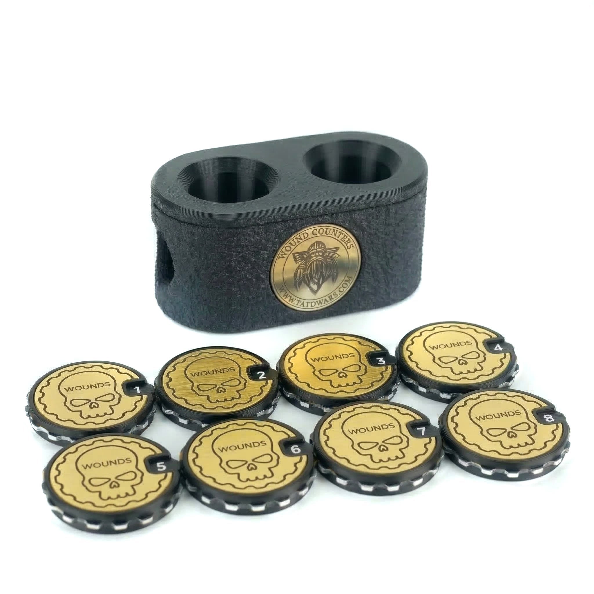 Tabletop Wound Tracker Set – x8 16 Wounds Counters - Fat Dwarf