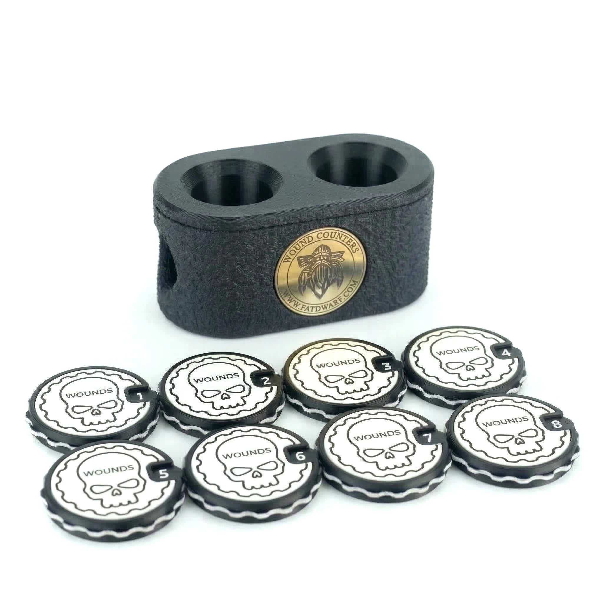 Tabletop Wound Tracker Set – x8 16 Wounds Counters - Fat Dwarf
