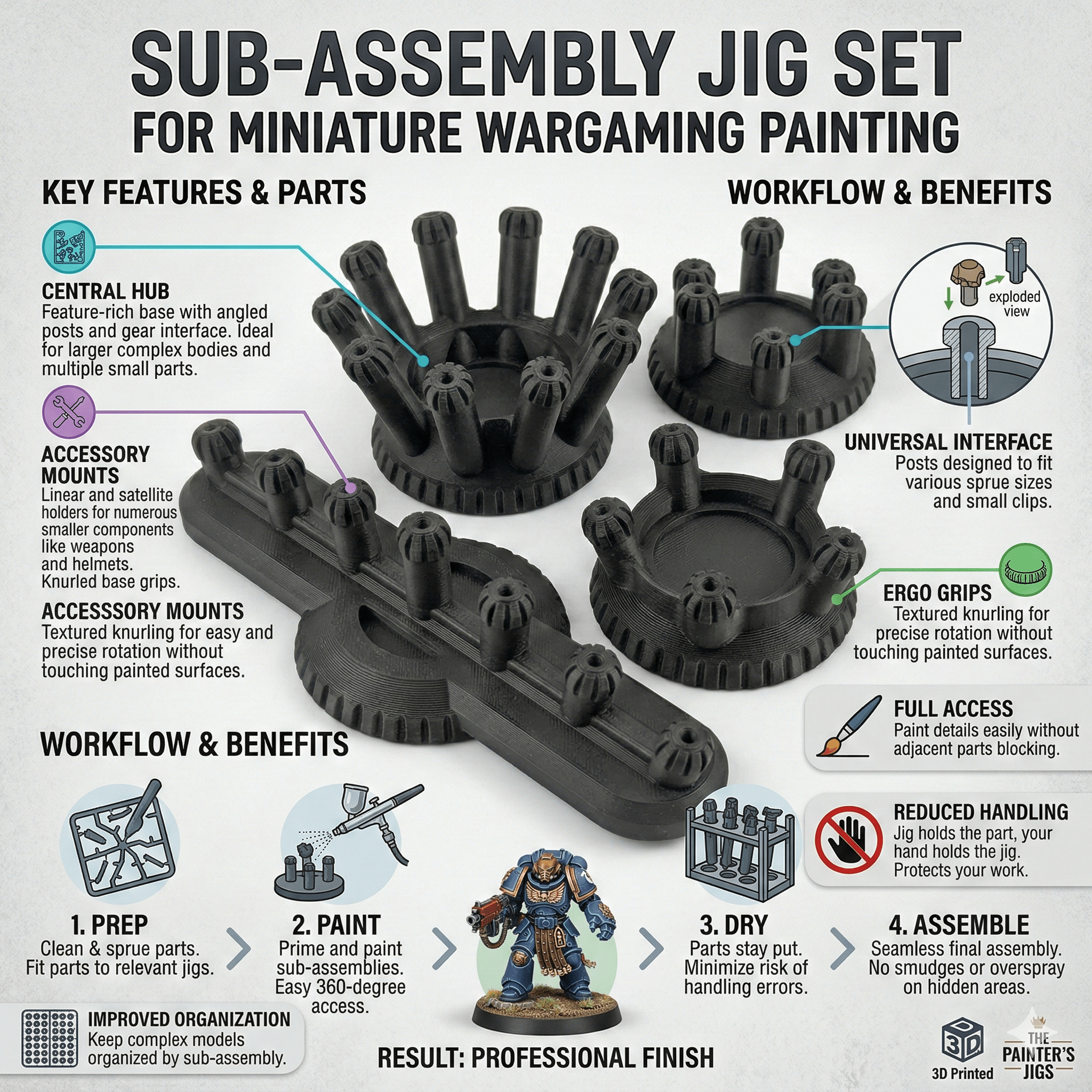 X4 Sub Assembly Jigs for Paint Handles - Fat Dwarf